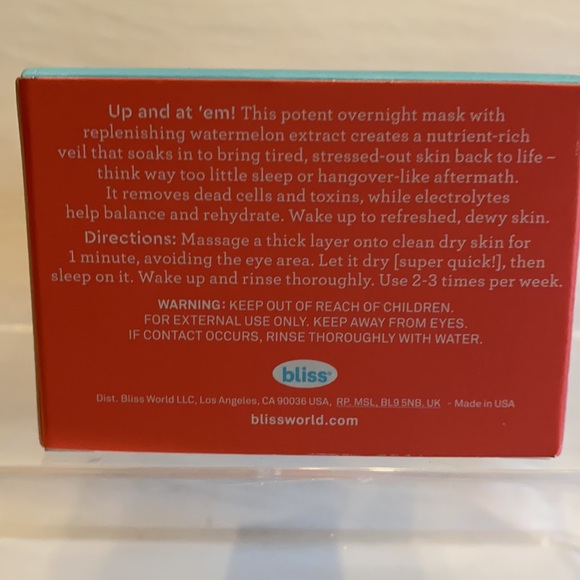 Bliss Skincare Bliss What A Melon Destressing Overnight Mask Poshmark